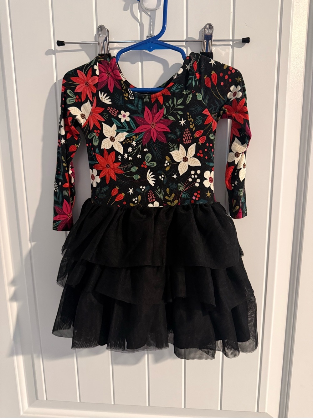 Little Sleepies Play 2T Holiday Poinsettia Tulle Dress Bamboo Christmas Floral